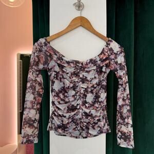MINKPINK Audrey Off The Shoulder Mesh Top S